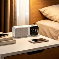 Speaker Tidur Plastik Bertenaga Baterai 3-in-1 dengan Mesin White Noise, Jam LED, dan Alarm