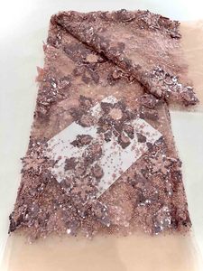 Tessuto in Pizzo Francese <span class=keywords><strong>Bianco</strong></span> Africano con Paillettes Ecologico 5 Iarde per Abiti da Sposa - Product Image 5
