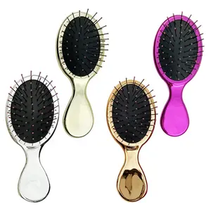 Wholesale nylon pin handheld cushion anti static hair brush pocket detangling rose gold kids mini hair brush