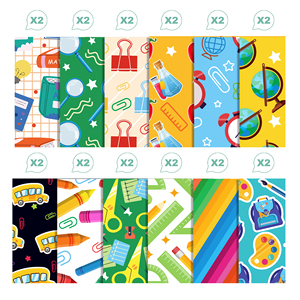 WW010 latar belakang ke sekolah pola alat tulis bahan akun tangan buku tempel kertas pembuatan kartu latar belakang untuk kembali ke pesta sekolah - Product Image 5