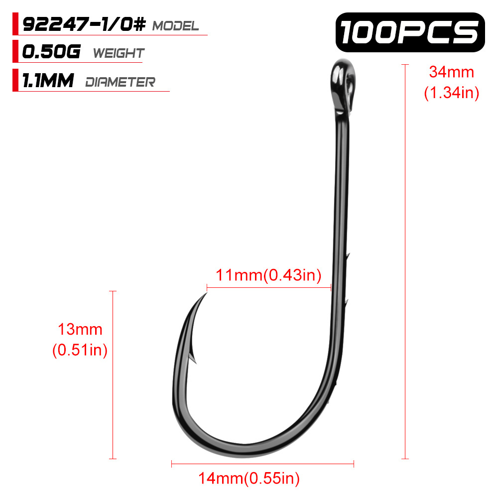100pcs High Carbon Steel Fishing Hooks - Reliable & Durable 100pcs High Carbon Steel Fishing Hooks - Reliable & Durable