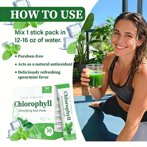 Poudre Détox à la Chlorophylle OEM, 30 Sachets, Complément Naturel Best-Seller, 0g de <span class=keywords><strong>Sucre</strong></span>, Amincissant et Perte de Poids, Antioxydant, Saveur Citron Vert - Product Image 5