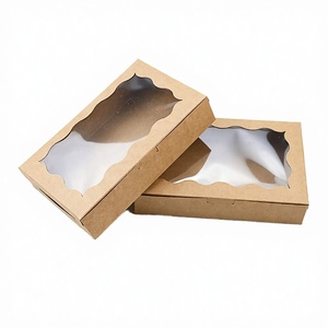 Eco Friendly Rigid Rectangle Paper Cake <b>Boxes</b> with Matt Lamination Biodegradable 7 X 4.3 X 1.5 Inches and Clear Lids - Product Image 3
