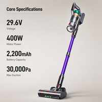 Aspirateur sans fil intelligent A33B, léger, portable, avec filtre HEPA, pour la maison, la voiture, l'hôtel, super puissance d'aspiration
