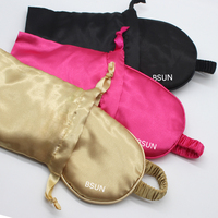 Masque pour les yeux de sommeil en soie satinée violet portable Offre Spéciale avec sac de voyage