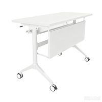 Table de formation moderne pliable et peu encombrante avec plateau rabattable, bureau mobile en bois sur roulettes pour réunions et centres de formation