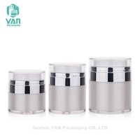 Pot en plastique sans air à double paroi blanc YAN Packaging, 15g, 30g, 50g, recyclable, en acrylique, pour crème pour le visage, fond de teint liquide, soin de la peau