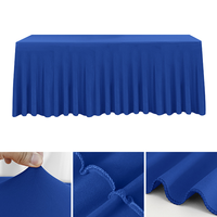 Nappe rectangulaire ajustée avec jupe plissée, plissée accordéon, pour mariage, banquet, salon professionnel, événement