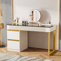 Coiffeuse de Luxe Moderne 120 cm avec Tiroirs, Sans Miroir ni Tabouret, pour Essentiels de Beauté de Chambre