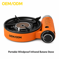 Réchaud de camping infrarouge portable en alliage d'aluminium monobloc, coupe-vent, à gaz butane, avec allumage par bouton, économe en énergie, le plus vendu