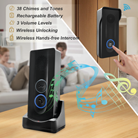 Tuya bel pintu nirkabel penglihatan malam, bel pintu Video Diagonal 1080P 150 ° dengan Google Alexa