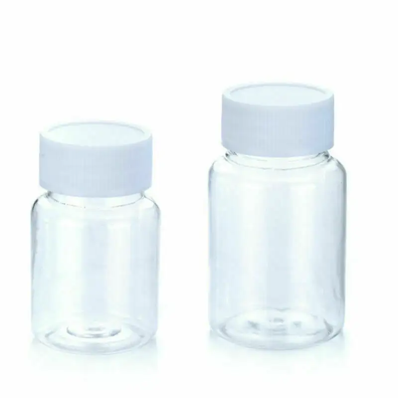 Topkwaliteit Huisdier Lege Plastic Pil Medicijncapsules Flessen Met Witte Doppen