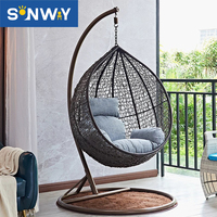 Chaise suspendue pour meubles Offre Spéciale avec cadre rond Œuf suspendu Balançoire de jardin Chaise balançoire en osier pour patio