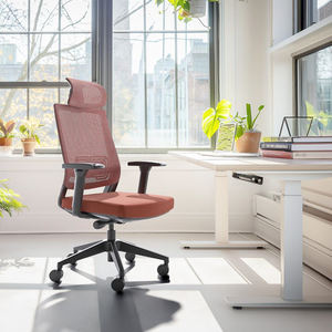 Chaise de bureau ergonomique en tissu maillé rose personnalisée, chaise de bureau de direction inclinable et pivotante <span class=keywords><strong>pour</strong></span> étude des enseignants - Product Image 1