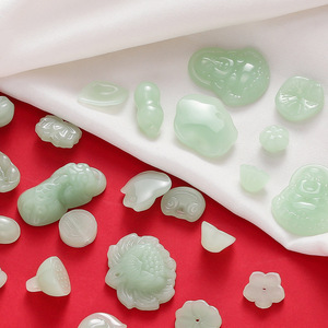 Breloques en imitation jade de style chinois, forme animale, Pixiu, Bouddha Maitreya, accessoires de bijoux DIY, cadeau unisexe, pendentif breloque - Product Image 4
