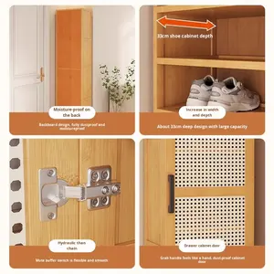 ตู้รองเท้าระบายอากาศที่ทันสมัยสำหรับบ้าน<span class=keywords><strong>เช่า</strong></span>สำหรับหอพักและทางเข้าห้องโถงวัสดุประตู MDF - Product Image 4