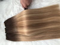 Extensiones de Cabello Humano Virgen Ruso SDD Genius Weft Ombre Highlight Blonde 14A, con Raíces Oscuras, Cutícula Alineada