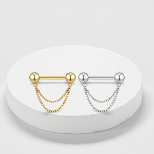 Xinfocus nuevo diseño de moda <span class=keywords><strong>Piercing</strong></span> <span class=keywords><strong>cadena</strong></span> colgante pezón <span class=keywords><strong>Piercing</strong></span> 14G joyería de acero inoxidable <span class=keywords><strong>Piercing</strong></span> de moda para Mujeres Hombres - Product Image 2