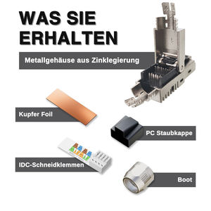 Connecteur <span class=keywords><strong>RJ45</strong></span> 8 broches vers prise modulaire sans outil à visser Cat6 Cat6A Ethernet sans outil pour câble réseau montage sur panneau - Product Image 4