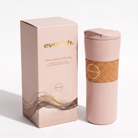 Everich ODM Nouvelle tasse à café de 520 ml avec couvercle rabattable, double paroi isolée sous vide, en acier inoxydable 18/8, sans BPA, anti-fuite pour un usage quotidien