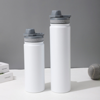Botol Air Vakum Terisolasi Stainless Steel 304, Termos Portabel dengan Pegangan, Cangkir Olahraga Luar Ruangan