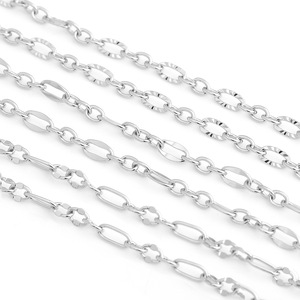 Chaîne ovale en acier inoxydable 3:1 plaquée or pour femmes, collier, bracelet, accessoire de bijoux DIY - Product Image 5