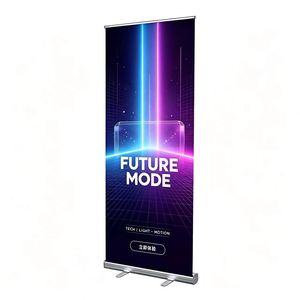 Banner Publicitario Retráctil de Alta Calidad, Ajustable, Portátil, Ligero, Tipo Lágrima, 80 x 200 cm, para Interiores, Pequeño - Product Image 1