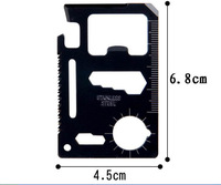 Couteau de camping multifonctionnel noir, outil de sauvetage en forme de carte, couteau portable en forme de carte