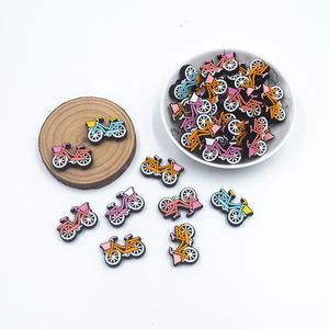 गर्म थोक BPA मुक्त बच्चे सिलिकॉन मोती DIY शांत श्रृंखला सामान छोटे कृंतक बाइक मनके कलम - Product Image 1