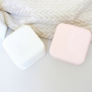 Customized Logo Luxury PU Leather Travel Zipper Ring Jewelry <b>Box</b> Portable <b>Earring</b> Bracelet Necklace Storage <b>Box</b> Jewelry <b>Box</b> - Product Image 3