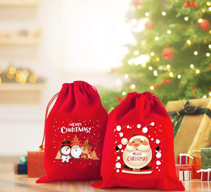 Hot Selling 20*30cm <b>Red</b> Drawstring Christmas Velvet <b>Gift</b> <b>Bag</b> - Product Image 5