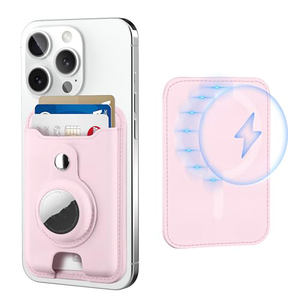 Portefeuille de téléphone MagSafe rigide et élégant pour iPhone avec emplacement pour étiquette, accès facile et trou pour le pouce, idéal pour la gym et le fitness, suivi intelligent - Product Image 1