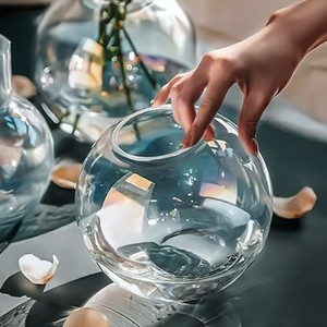 <span class=keywords><strong>Vase</strong></span> dégradé de perles de style moderne en <span class=keywords><strong>verre</strong></span> <span class=keywords><strong>rond</strong></span> <span class=keywords><strong>transparent</strong></span> pour boule avec conteneur de fleurs irisées colorées arc-en-ciel sept couleurs - Product Image 6