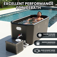 Refroidisseur d'eau ICEGALAX 0,8 CV en stock aux États-Unis avec filtre, ensemble de bain froid pour la récupération des athlètes
