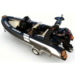 Bote Inflable Rígido de Hypalon PVC Negro de 19 Pies (5.80 <span class=keywords><strong>Metros</strong></span>), Yate Deportivo con Casco de Fibra de Vidrio en V Profunda, Estable para 8 Personas, Con/Sin Motor - Product Image 2