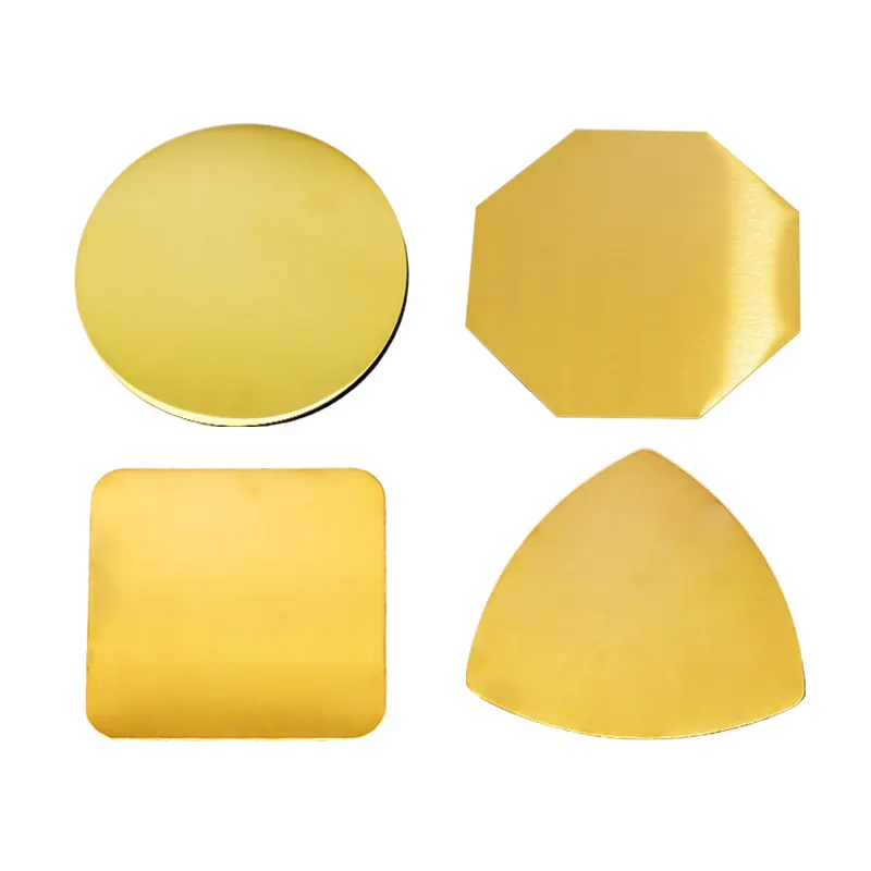 Tischmatten Gold-Metall-Untersetzer rundes quadratisches Untersetzer-Cup-Matte rutschfeste wärmedämmende Untersetzer-Set