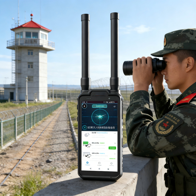 100MHz~6GHz Portable Drone Detector 6-Inch Screen Show Drone ID Location Pilot Position
