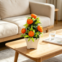 Kunstmatige sinaasappelboom in pot, van plastic, groen, UV-bestendig, voor binnen/buiten, huis- en tafeldecoratie