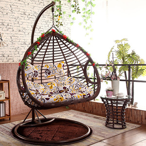 Sedia a dondolo da esterno durevole di vendita calda doppio cesto appeso sedia in vimini <span class=keywords><strong>nido</strong></span> d'uccello altalena da esterno - Product Image 1