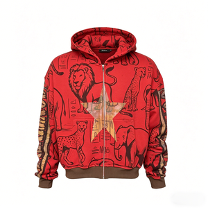 High-quality 100% Cotton Men's Hoodie DTG Printed Regular Fit Fashionable Zip-up Men's Hoodies Sweatshirts - Product Image 1