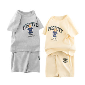 Ropa para Niños en Oferta, Conjunto Corto para Niñas y Niños, Estampado de <span class=keywords><strong>Dibujos</strong></span> Animados, Conjuntos de Verano para Bebés, Ropa de Manga Corta para Niños - Product Image 1