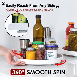 Set of 4, 10 Inch Non-Skid <strong>Lazy</strong> <strong>Susan</strong> Organizers - Turntable Rack for Cabinet, Pantry Organization and Storage, Kitchen, <strong>Fridge</strong> - Product Image 4