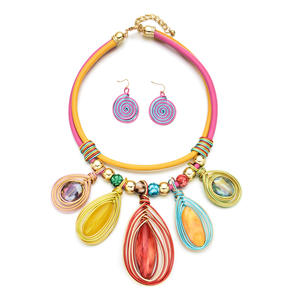 Nuevo <span class=keywords><strong>Collar</strong></span> Creativo con Diseño de Flor de <span class=keywords><strong>Cleopatra</strong></span>, Conjunto de Collares Tribales Africanos, Gargantilla Exagerada, Joyería para Mujer, Fiesta - Product Image 4