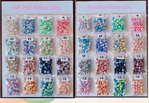 Venta al por mayor imitación máquina decoración perla 6mm 8mm <span class=keywords><strong>10mm</strong></span> con agujero colorido redondo perlas sueltas ABS plástico imitación para joyería - Product Image 2
