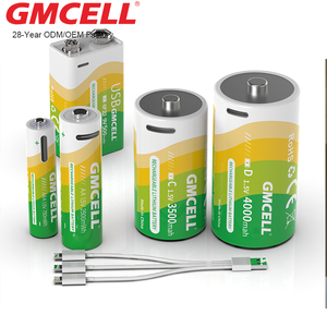Batería de litio recargable GMCELL tamaño D 1.5V 4000mAh, batería de litio cilíndrica tamaño D con USB para electrónica de consumo - Product Image 4