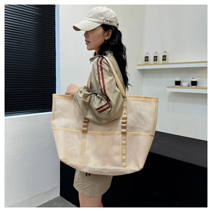 Summer Large Handbag for Girls New Polyester Travel <b>Bag</b> Lightweight 20-35L Breathable Large-Capacity Fitness Sports <b>Bags</b> Tanjing - Product Image 5