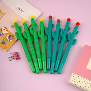 可爱卡通三臂仙人掌形状中性笔软质塑料文具0.5毫米书写宽度墨水签字笔批发 - Product Image 3