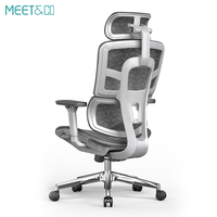 Chaise de bureau ergonomique moderne MEET&CO à dossier haut, réglable, pour conférence, jeu, en tissu maillé, pivotante, poste de travail informatique