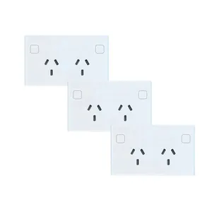 YOUU Australia Standard SAA Approval Luxury Glass Panel WiFi Touch Switch Socket Smart Double Wall Outlet