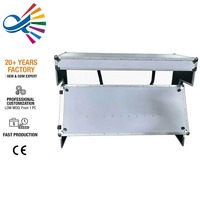 Table DJ pliable portable en aluminium argenté et contreplaqué blanc, style Z, personnalisable, avec flight case compact, compatible OEM et ODM